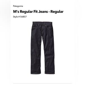Patagonia regular fit men’s jeans. 34 x32 Organic Cotton